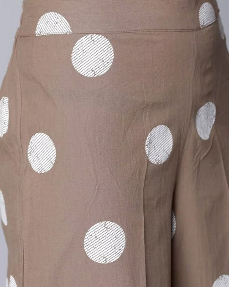 Minimalist Brown Striped Cotton Rayon Kurta Set
