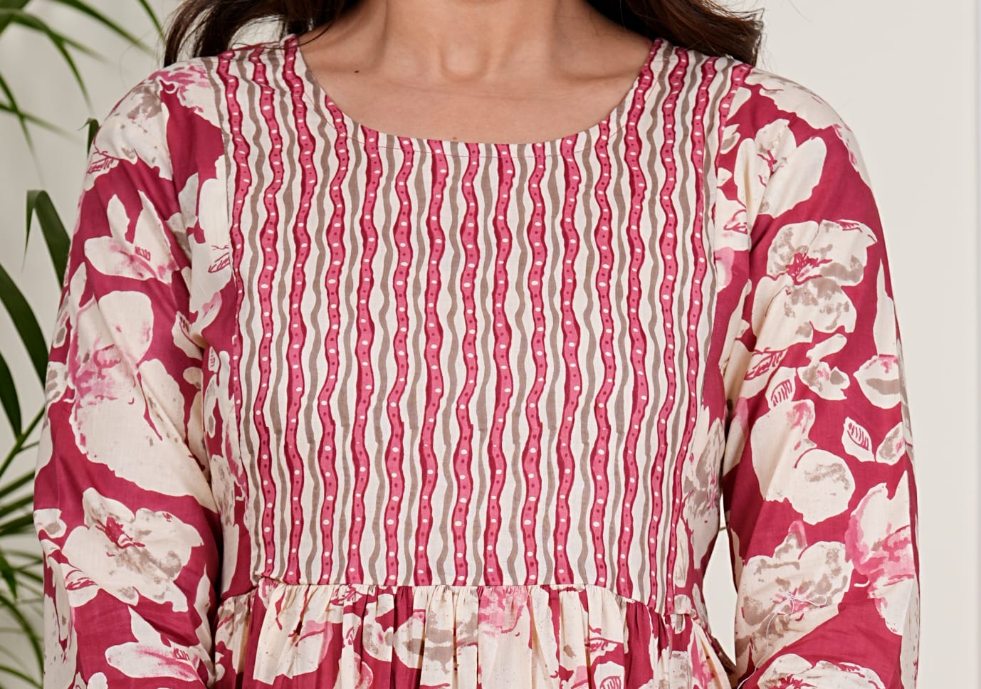 Blush Rose Vertical Stripe Maxi Dress